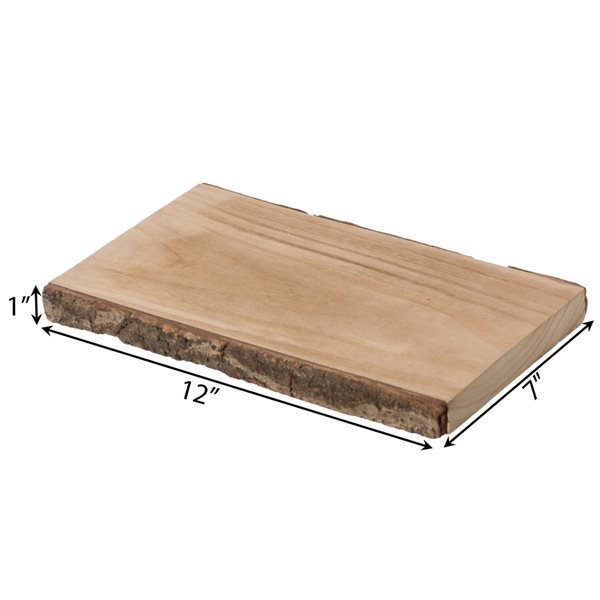 Vintiquewise 12-in x 7-in Brown Rectangular Wooden Serving Tray