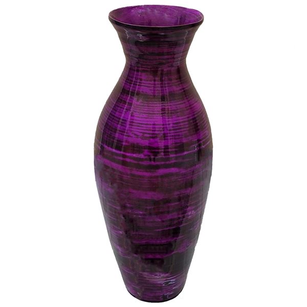 Uniquewise 20.5-in x 8.5-in Purple Bamboo Vase