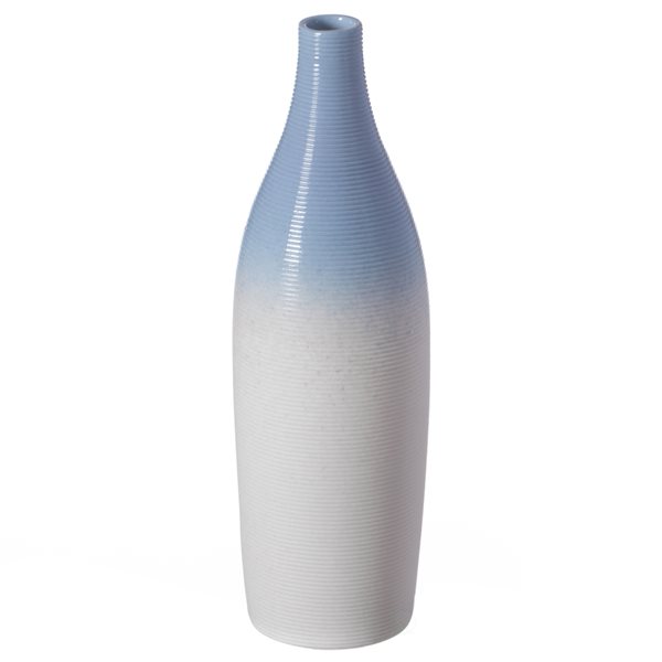 Vase Uniquewise en céramique blanche de 9,5 po x 2,75 po
