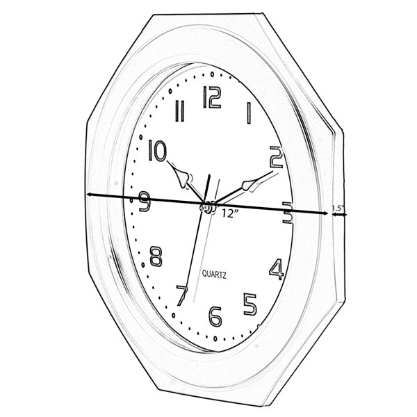 Horloge murale numérique Marathon, rectangle, argent CL030033SV
