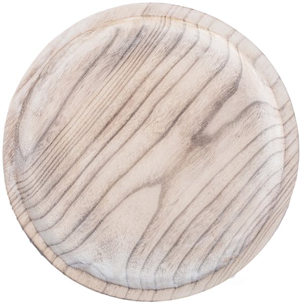 Vintiquewise 11.75-in x 11.75-in Grey Wooden Round Serving Tray