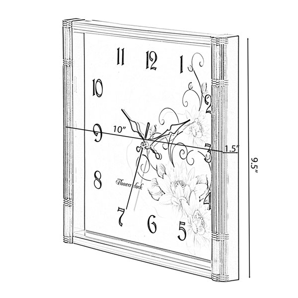 Horloge murale numérique Marathon, rectangle, argent CL030033SV