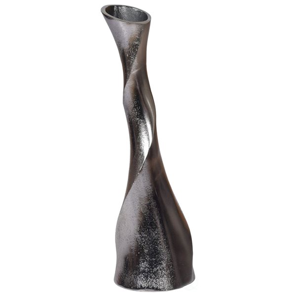 Uniquewise 13.25-in x 4-in Black Aluminum Irregular Vase