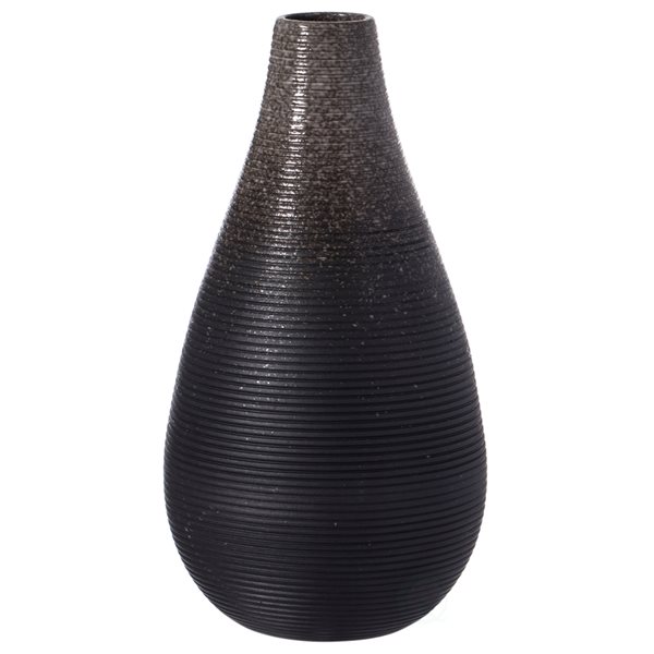 Uniquewise 6-in x 3-in Black Ceramic Vase