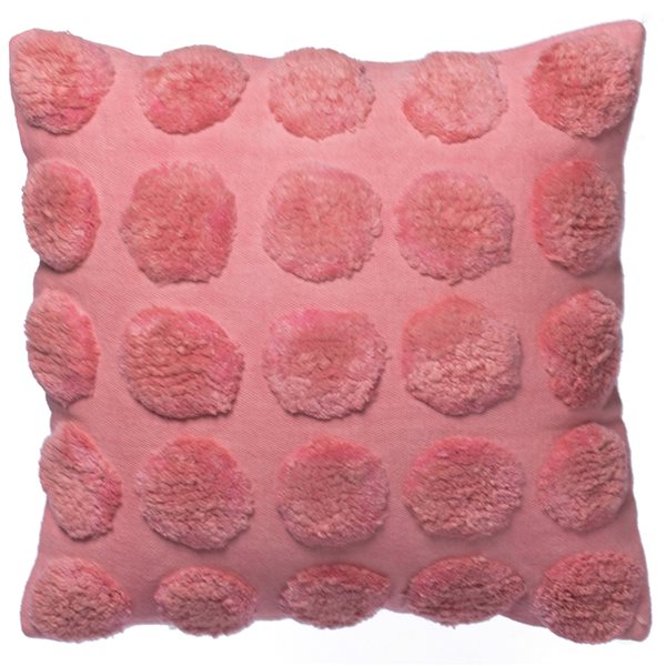 Housse de coussin décoratif d'intérieur en coton rose par Deerlux de 16 po x 16 po