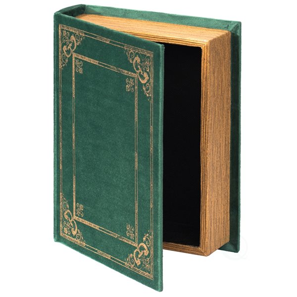Vintiquewise 7-in W x 9-in H x 2-in D Green Wooden Book Shaped Box