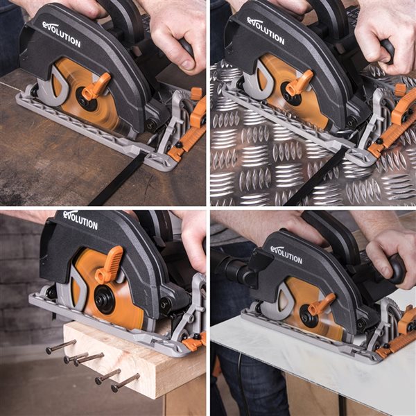 Evolution 15 Amp 7-1/4-in Circular Saw with Multi-Material Cutting Blade  R185CCS Réno-Dépôt