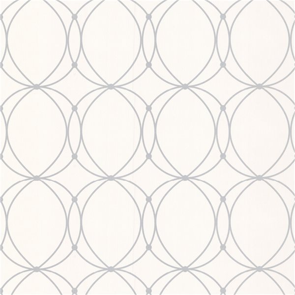 Superfresco Easy 56-sq. ft. Halo Circles White and Silver Paper Textured  Geometric Unpasted Paste the Wall Wallpaper 32-382L | Réno-Dépôt