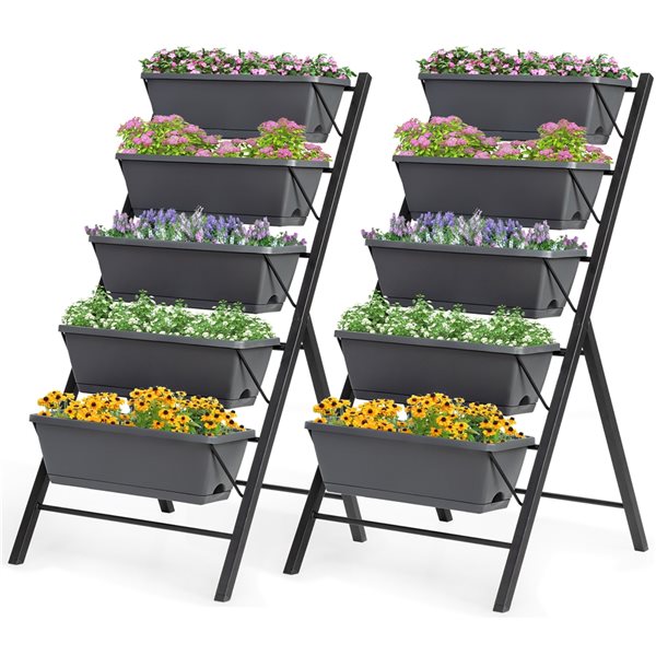 Costway 27-in x 22.5-in x 45-in 5-Tier Garden Box - Set of 2 | Réno-Dépôt