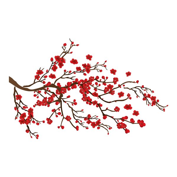 Crearreda 13.75-in x 39.4-in Red Ramage Wall Decals