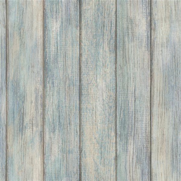 Papier peint 3D à motif de planche de bois bleu par InHome de 28,2 pi²