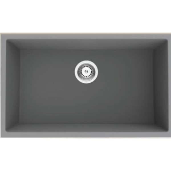 Évier de cuisine sous plan à cuve simple en granite noir 30 x 18
