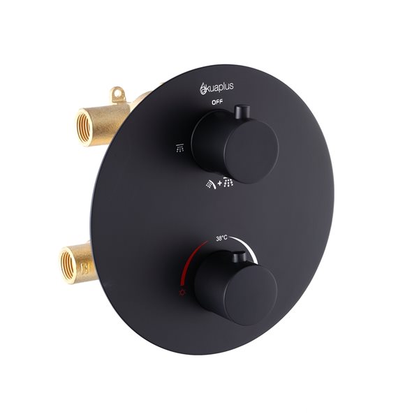 akuaplus® Elite Matte Black 2handle Shower Faucet Thermostatic Valve