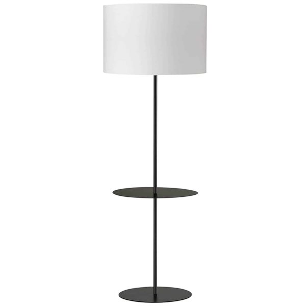 Dainolite Tablero 64-in Black/Aged Brass Floor Lamp with Shelf