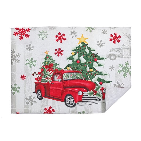 IH Casa Decor 2-Piece 15-in x 20-in Cloth Drying Mat (Red Truck with Tree)