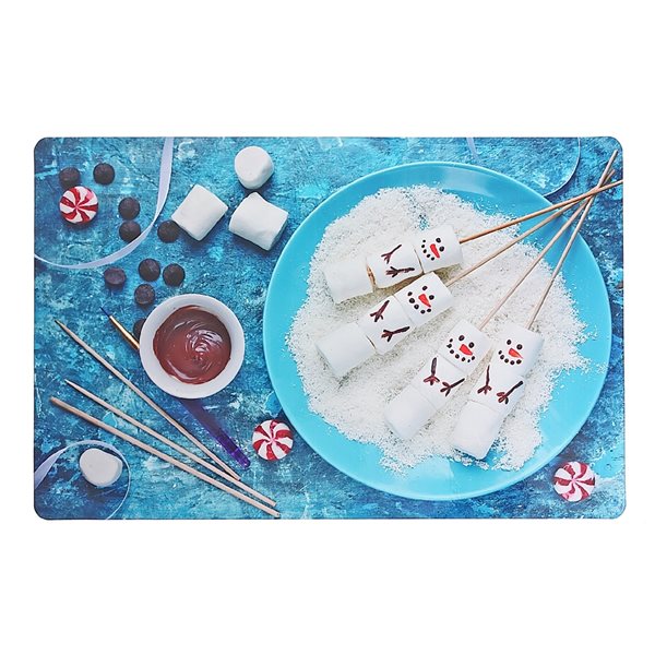 IH Casa Decor Snowman Marshmallow Plastic Placemat - Set of 12