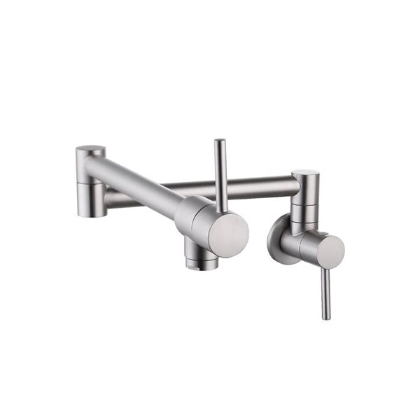 Stylish Asti Stainless Steel 2-handle Wall Mount Pot Filler  Commercial/residential Kitchen Faucet K-145S Réno-Dépôt
