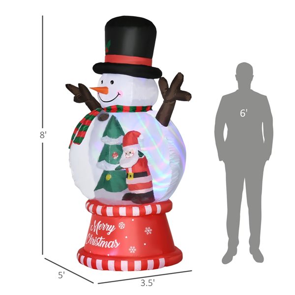 Outsunny 8-ft Christmas Inflatable Snowman with LED 844-577V80MX 
