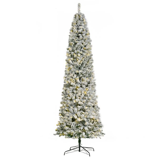 9ft Prelit Snow Flocked Christmas Tree with Light 830374V82