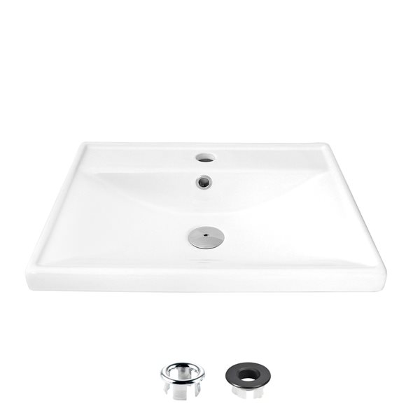 Stylish Classy 20.25-in x 16-in White Porcelain Drop-in Rectangular Bathroom Sink