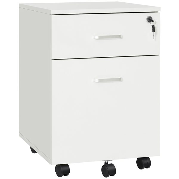 Vinsetto White Lockable 2 Drawer File