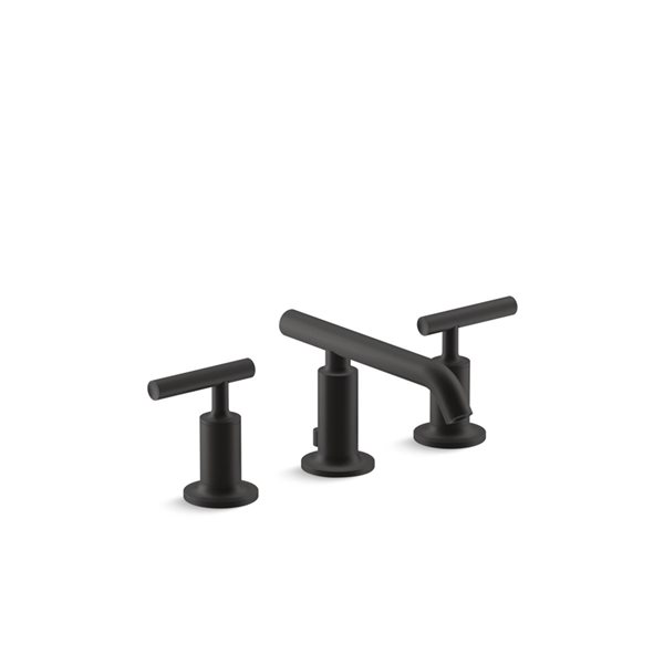 KOHLER Matte Black Purist Widespread Bathroom Sink Faucet With Low   331063765 MainImage 001 L 