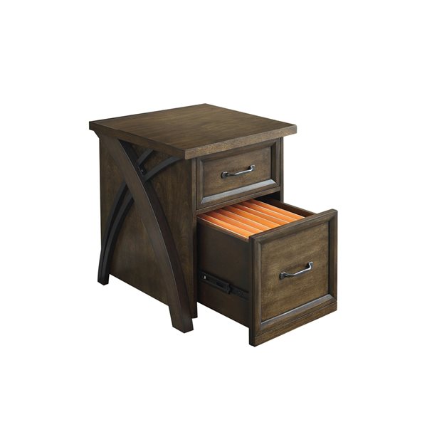 HomeTrend Isidore Ash Brown Wood 2Drawer File 1702BR18 Réno