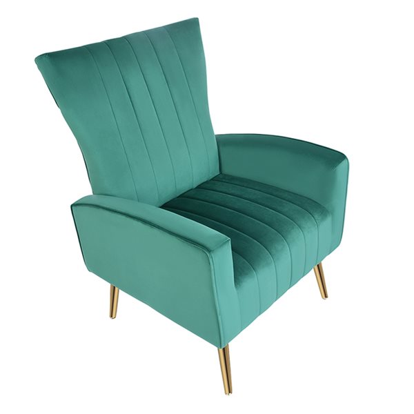 Teal high discount back accent chair