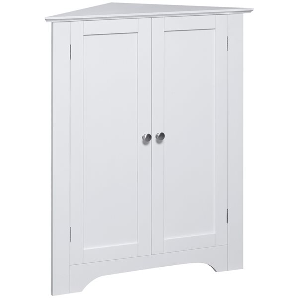 kleankin 25.5-in x 31.5-in MDF Freestanding Corner Linen Cabinet in White