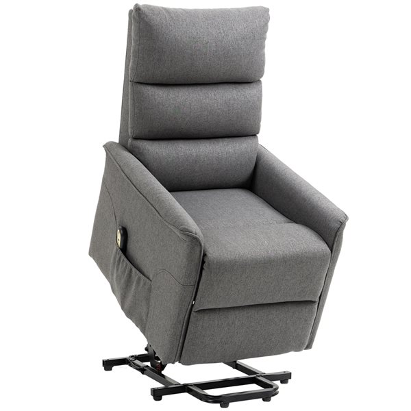 HOMCOM Electric Power Lift Chair and Recliner with Footrest - Grey  713-042V80CG
