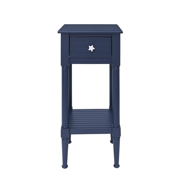Table d'extrémité Strother de Linon Home Décor bleu marine 1 tiroir 29,5 po x 14