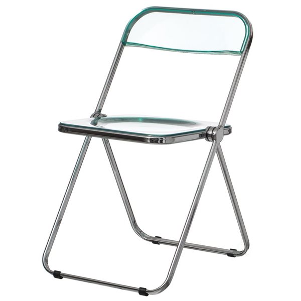 Fabulaxe Indoor Blue Acrylic Folding Chair QI004452.BL R no D p t