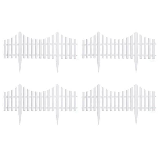 Gardenised 13in x 23.75in White Edging Fence Set of 4 QI004556.WT