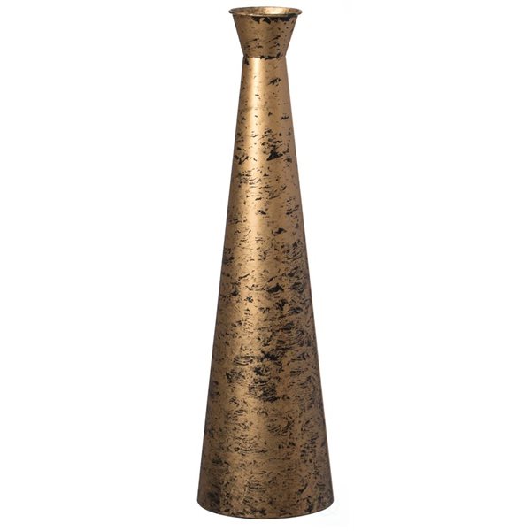 Grand vase Uniquewise en métal doré de 23,75 po