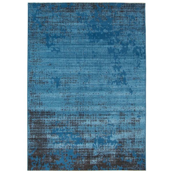 Tapis d'intérieur Vivian rectangulaire 5 pi x 7 pi au motifs abstraits bleu par Ecarpet