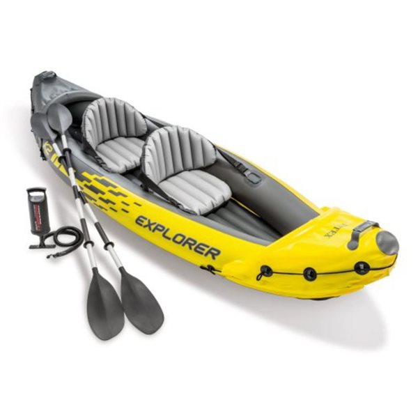 Kayak gonflable Explorer pour 2 personnes en polymère jaune par Intex de 10 pi x 20 po