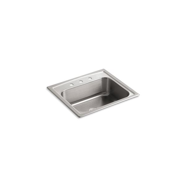 KOHLER Toccata Dropin 25in x 22in Stainless Steel Single Bowl 3Hole