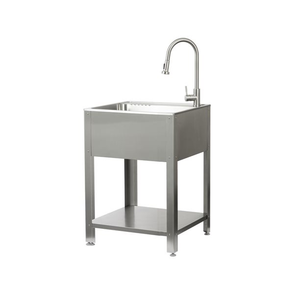 PRESENZA All-in-One 28-in Utility Sink with Faucet and Laundry