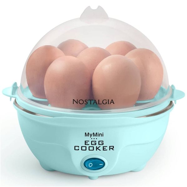 Cuiseur à œufs électrique MyMini™ 7 œufs par Nostalgia, bleu aqua EC7AQ