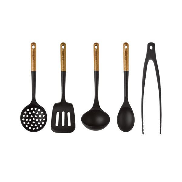 Randaco Ustensile de cuisine Silicone cuisine set de 12 outils de la spatule  antiadhésive Noir