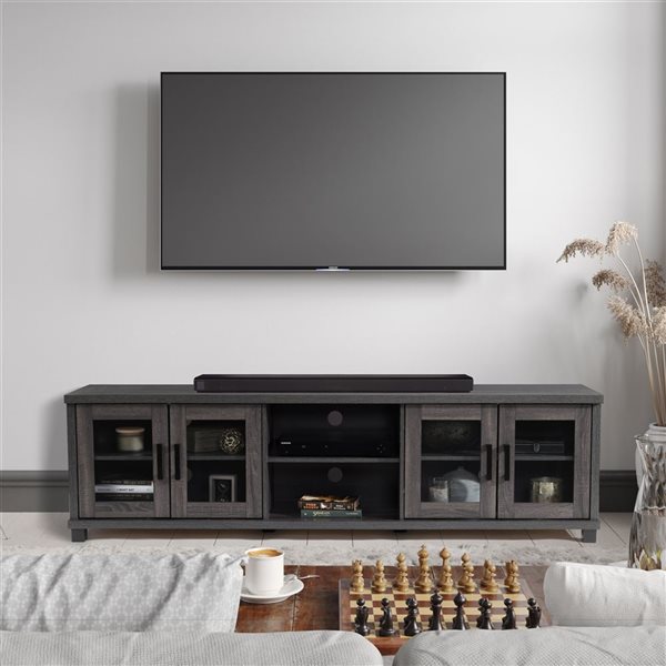 CORLIVING Meuble audio-vidéo Ravenwood, 21 po, noir CR-2360