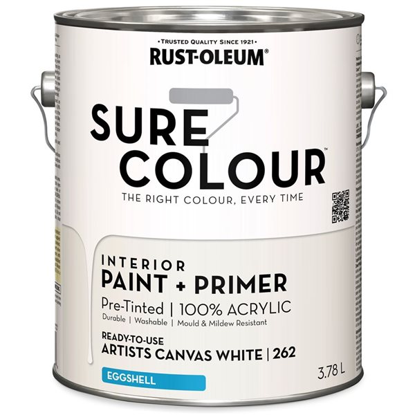 Rust-Oleum Sure Color White, Exterior Paint + Primer, Flat Finish, 2-Pack