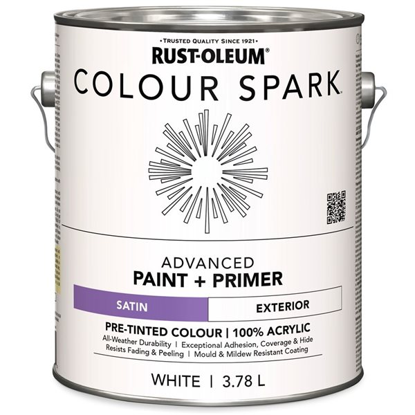 RUST-OLEUM COLOUR SPARK Colour Spark Exterior Paint in Satin White 3 ...