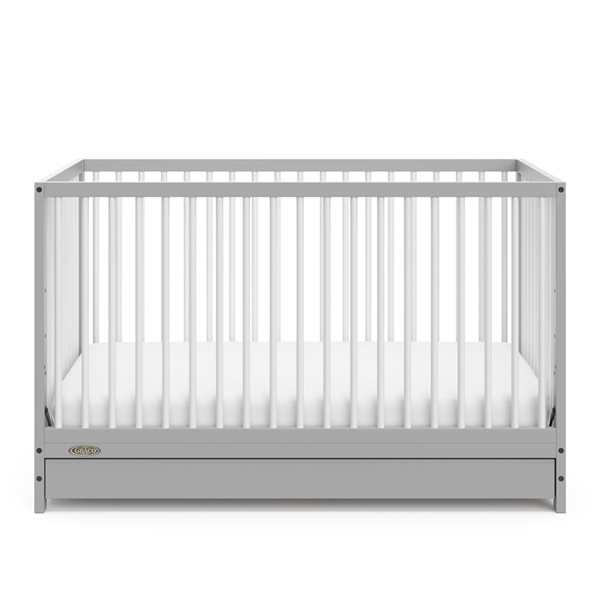 Graco Teddi 5in1 Convertible Crib with Drawer Pebble Grey/White