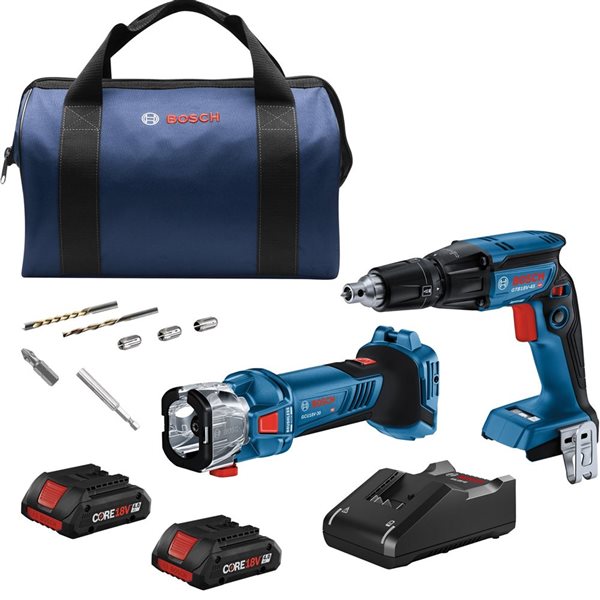 Bosch Core 18V Lithium Ion Brushless 2 Tool Combo Kit 2 Batteries