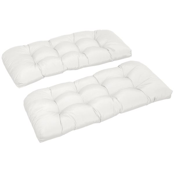 White bench best sale cushion outdoor