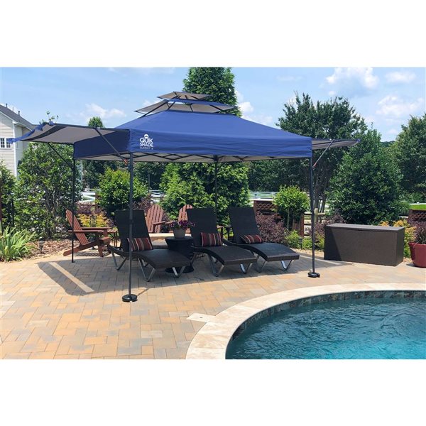 Abri solaire rétractable Quik Shade Summit X bleu avec auvent 167706RL