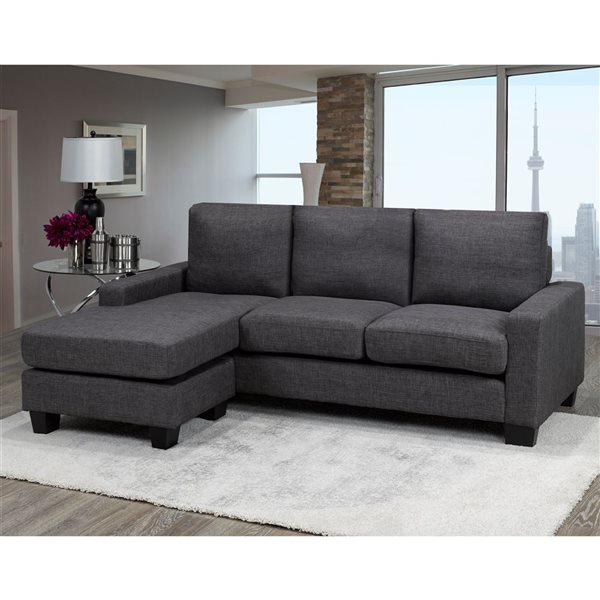 Brassex Noah Modern Grey Reversible Sectional 16301 | Réno-Dépôt