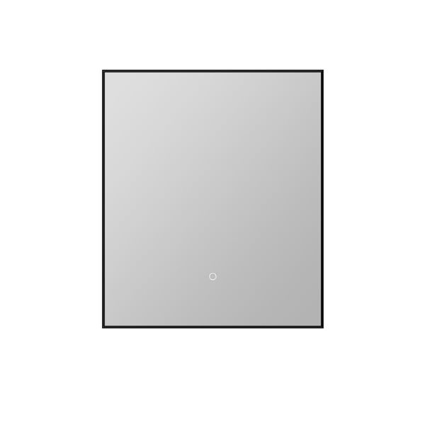 Miroir de salle de bains Ella rectangulaire de 36 po avec lumière DEL par  Sera, noir MR36LEDMBF