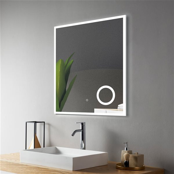 frasco miroir de sol à LED 3-fois, rectangulaire, D : 200 mm